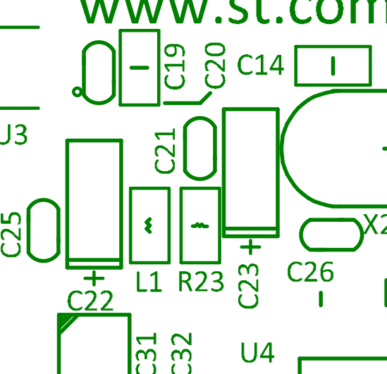 Electrolytic capacitor footprint